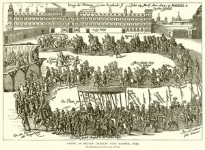 Prins Charles inträde i Madrid 1623 av English School