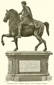 Ryttarstaty av Marcus Aurelius. (På Capitolium, i Rom) av English School