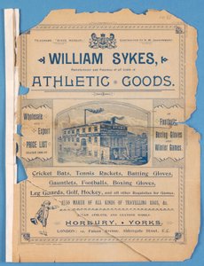Utrustningskatalog producerad av William Sykes, 1896 av English School