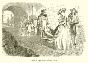 Escape of Argyll från Edinburgh Castle av English School