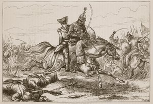Escape of Lieutenant Goreham, illustration från Cassells Illustrated History of India av James Grant, pub. 1879 av English School