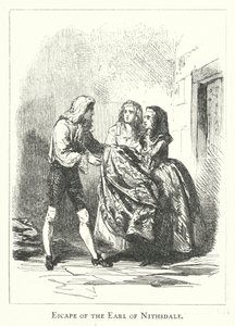 Escape of the Earl of Nithsdale av English School