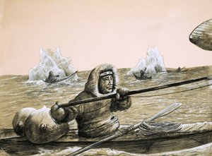 Eskimåer på det iskalla havet av English School
