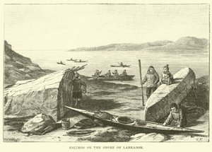 Eskimåer på stranden av Labrador av English School