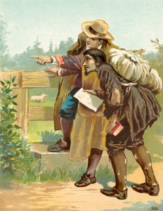 Evangelist pekar Christian till Wicket Gate av English School