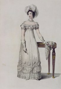 Aftonklänning, modetallrik från Ackermanns Repository of Arts av English School
