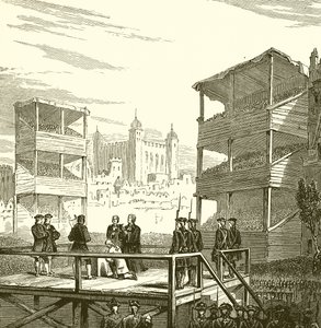 Avrättning av Lord of Lord Derwentwater på Tower Hill, 1716 av English School