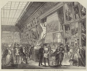 Utställning av målning och skulptur, i Palais National i Paris (gravyr) av English School