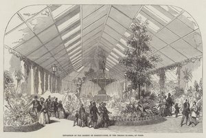 Utställning av Society of Horticulture, i Champs Elysees, i Paris av English School