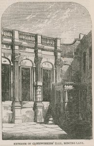 Exteriör av Clothworkers Hall, Mincing Lane, London av English School