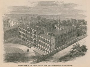Exteriör vy av cancersjukhuset, Brompton av English School