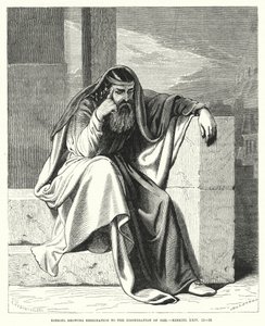 Hesekiel visar Resignation to the Dispens of God, Hesekiel XXIV av English School