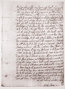 Faksimil av Philip Sidneys handstil vid 18 års ålder, 23 mars 1572 av English School