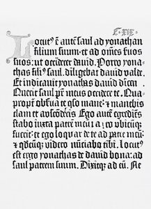 Faksimil av en sida från Bibeln, tryckt av Johannes Gutenberg, Mainz, 1456 av English School