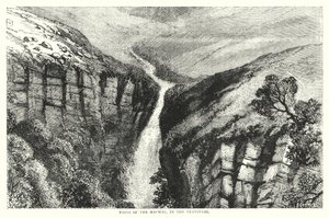 Falls of the Macmac, i Transvaal (gravyr) av English School