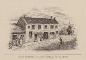 Berömda värdshus, Ett berömt värdshus i Charmouth (gravyr) av English School
