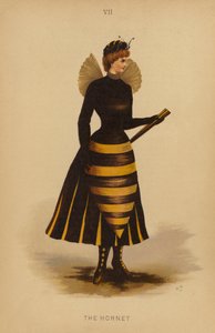 Utklädningsdräkter: Hornet (färglitografi) av English School