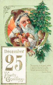 Jultomten, julkort av English School