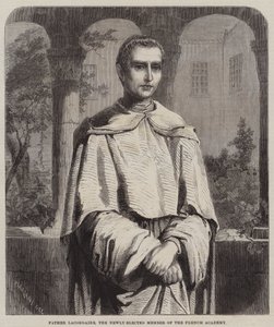 Fader Lacordaire, den nyvalda ledamoten av den franska akademin (gravyr) av English School