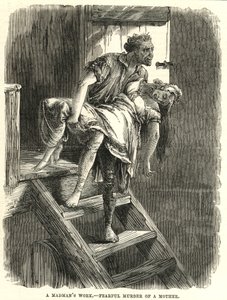 Fruktansvärt mord på en mor (gravyr) av English School