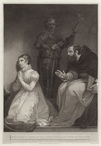 Feckenham på order av drottningen besöker Lady J Gray i tornet av English School