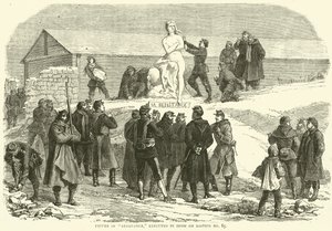 Figure of Resistance, avrättad i snö på Bastion No 85, december 1870 av English School