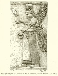 Figur av en gudinna i akt av tillbedjan, British Museum av English School