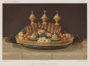 Oxfilé "Jardiniere" (chromolitho) av English School