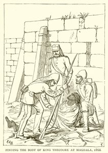 Att hitta kung Theodors kropp i Magdala, 1868 av English School