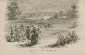 Finsbury Fields under drottning Elizabeth I:s regeringstid av English School