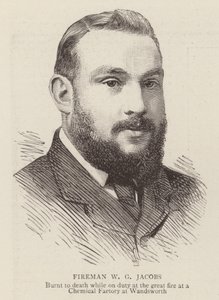 Brandman W G Jacobs (gravyr) av English School