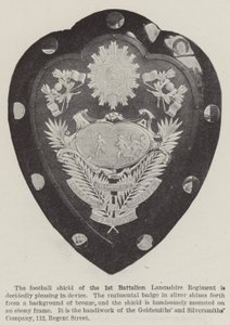 Första bataljonen Lancashire Regiment (gravyr) av English School