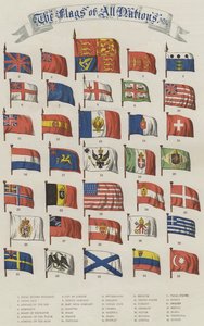 Alla nationers flaggor (chromolitho) av English School
