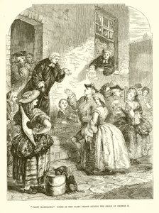 Flotta äktenskap. Scane i Fleet Prison under George II:s regeringstid av English School