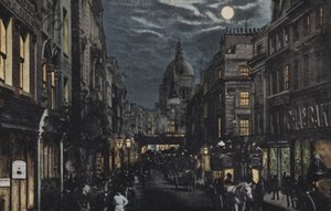 Fleet Street och St Pauls, London av English School