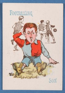 Footballing Son, från kortspelet Happy Families, ca 1890-1900 av English School
