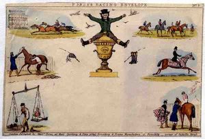 Fores Racing Envelope, pub. av Mrs Fores, c.1840 (färgad gravyr) av English School
