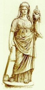 Fortuna, staty i Vatikanen, illustration från History of Rome av Victor Duruy, publicerad 1884 (digitalt förbättrad bild) av English School