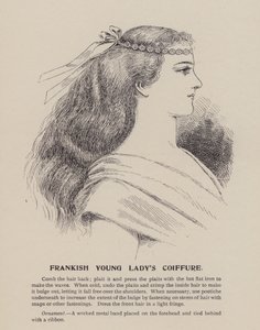 Frankisk ung dams frisyr (gravyr) av English School
