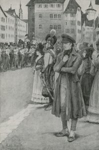 Franz Schubert lyssnar på hans musik av English School