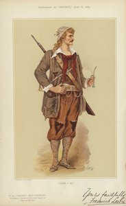 Frederick Leslie, som Rip i komedin Rip Van Winkle (färglitografi) av English School