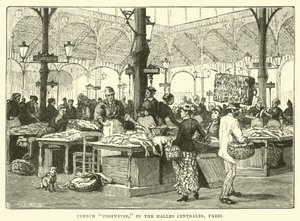 Franska fiskfruar, i Halles Centrales, Paris av English School