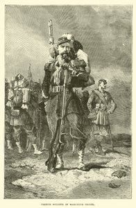 Fransk soldat i marschordning av English School