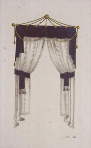 Fransk fönstergardin, skylt 30 från Ackermanns Repository of Arts, publicerad 1811 (färg litho) av English School
