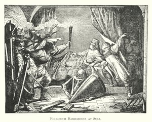 Friedrich Barbarossa vid Susa (gravyr) av English School
