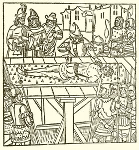 Från Lydgates Fall of Princes, 1494 av English School