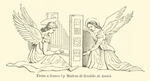 Från en fresk av Matteo di Gualdo i Assisi (gravyr) av English School