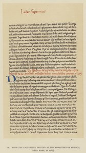 Från Lactantius, tryckt i klostret Subiaco, nära Rom, 1465 (litho) av English School