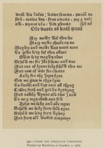 Från Speculum Christiani, tryckt av Machlinia i London, c 1485 (litho) av English School