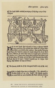 Från Subtyl Historyes of Esope, tryckt av Caxton i Westminster av English School